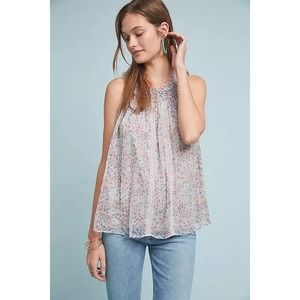 Anthropologie Ranna Gill Women Floral Sleeveless Blouse Top Multicolor Size XL